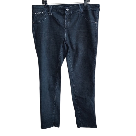 Maurices Dark Blue Skinny Jeans with Embellished Pockets Size 18 - Picture 3 of 7